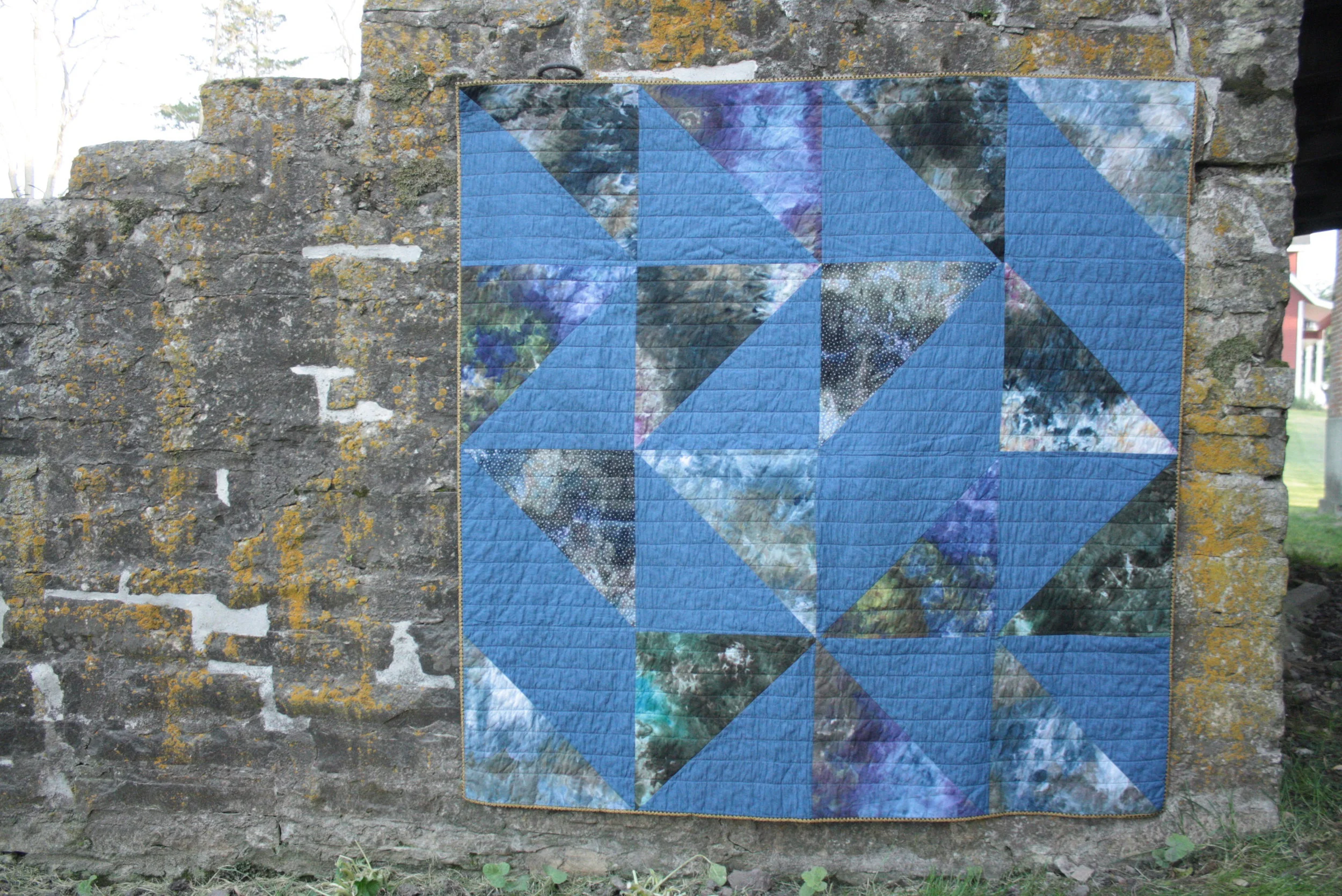 ice dyed Vast quilt on wall.jpg
