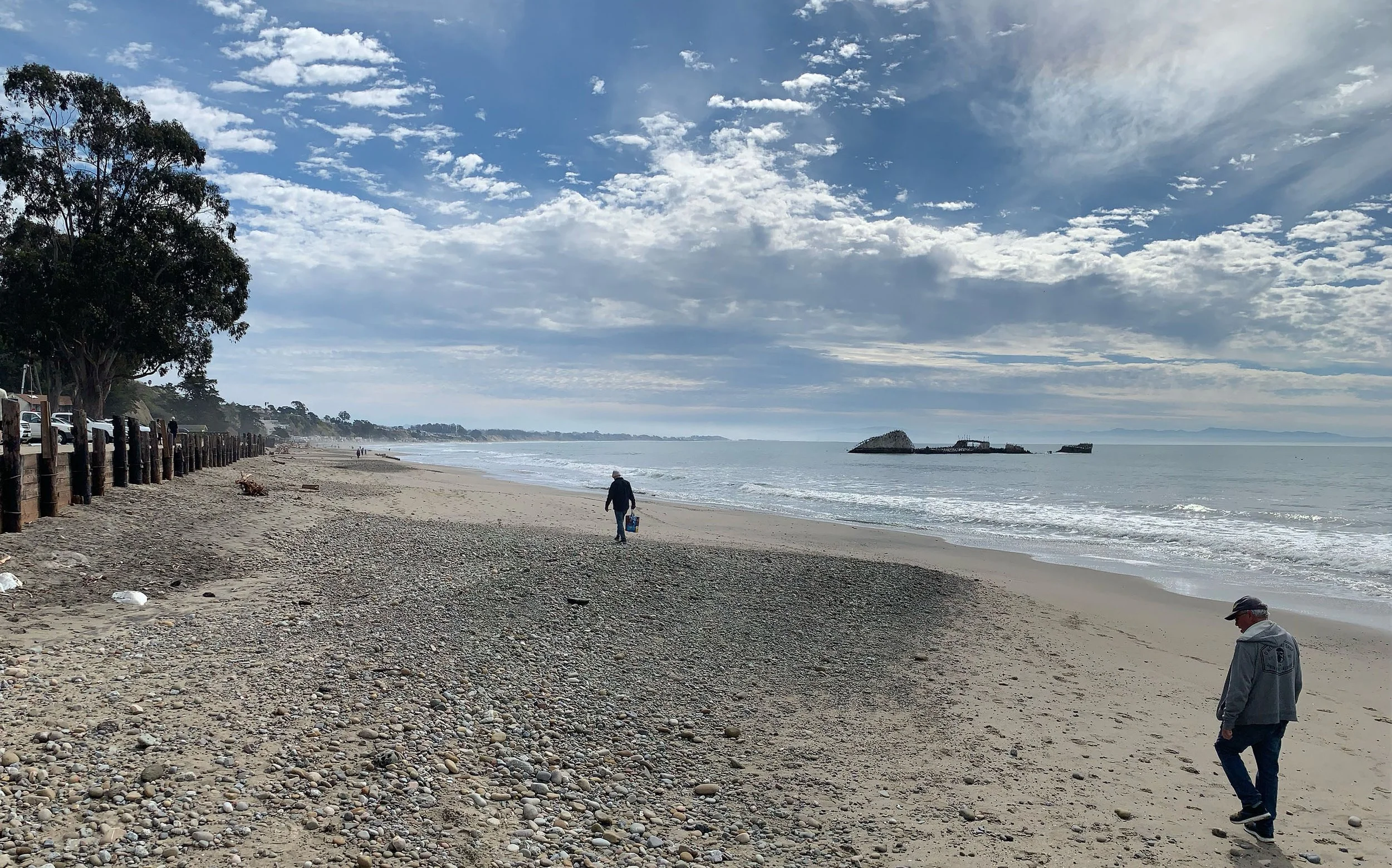 glass hunting on the beach