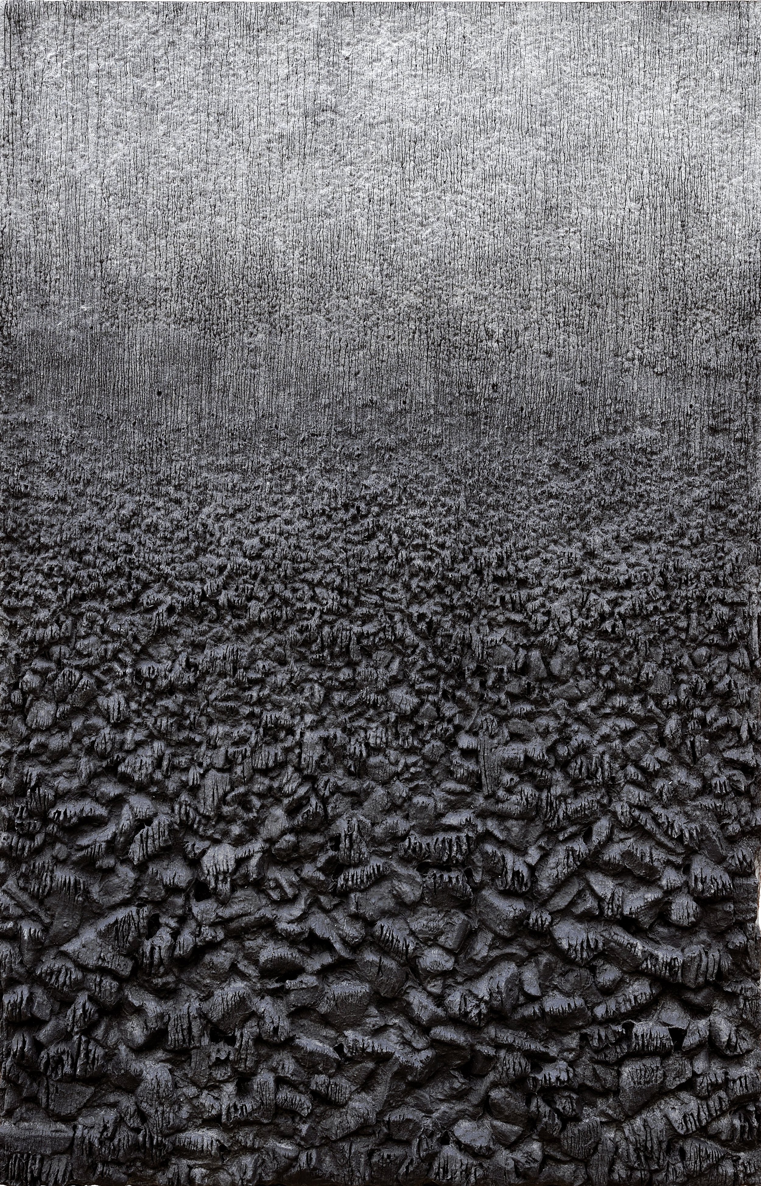 Lee Jin Woo, Untitled (10), 2018, charcoal and pigments on Hanji paper, 80x51cm, detail.