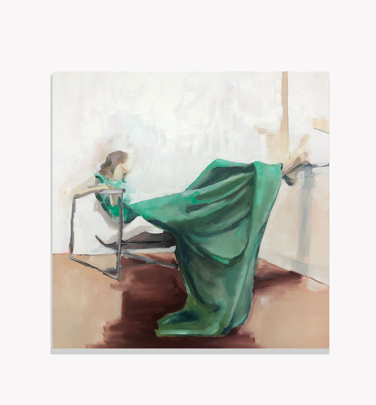   Green Solitude , Kristi Head 2020. Oil on canvas 30 x 30 inches. 