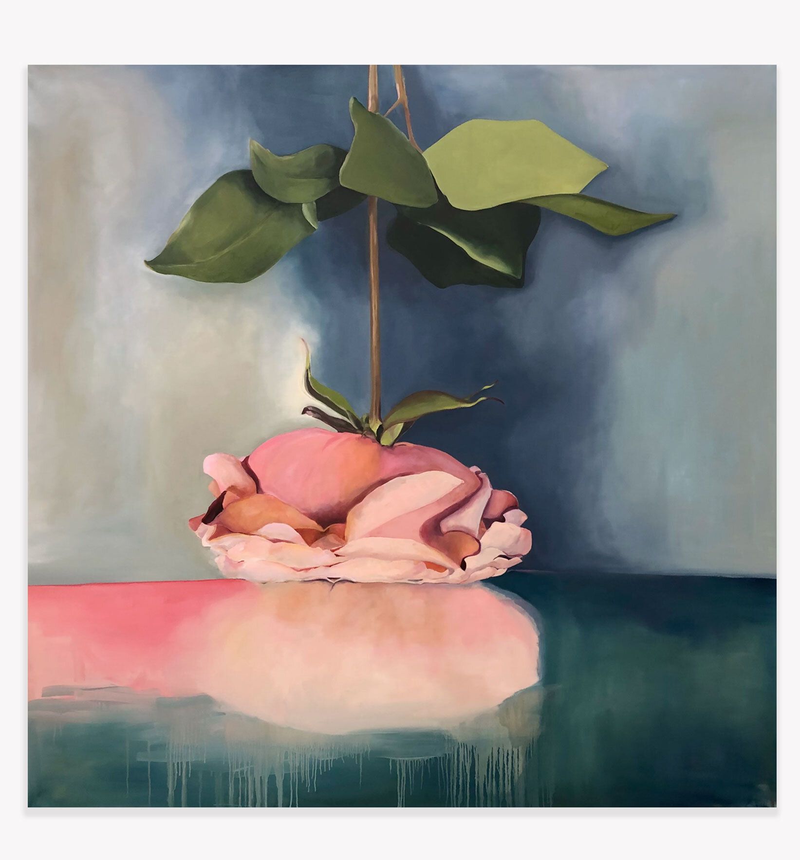   Buoyant Rose , Kristi Head 2021. Oil on canvas, 65 x 66 inches. 