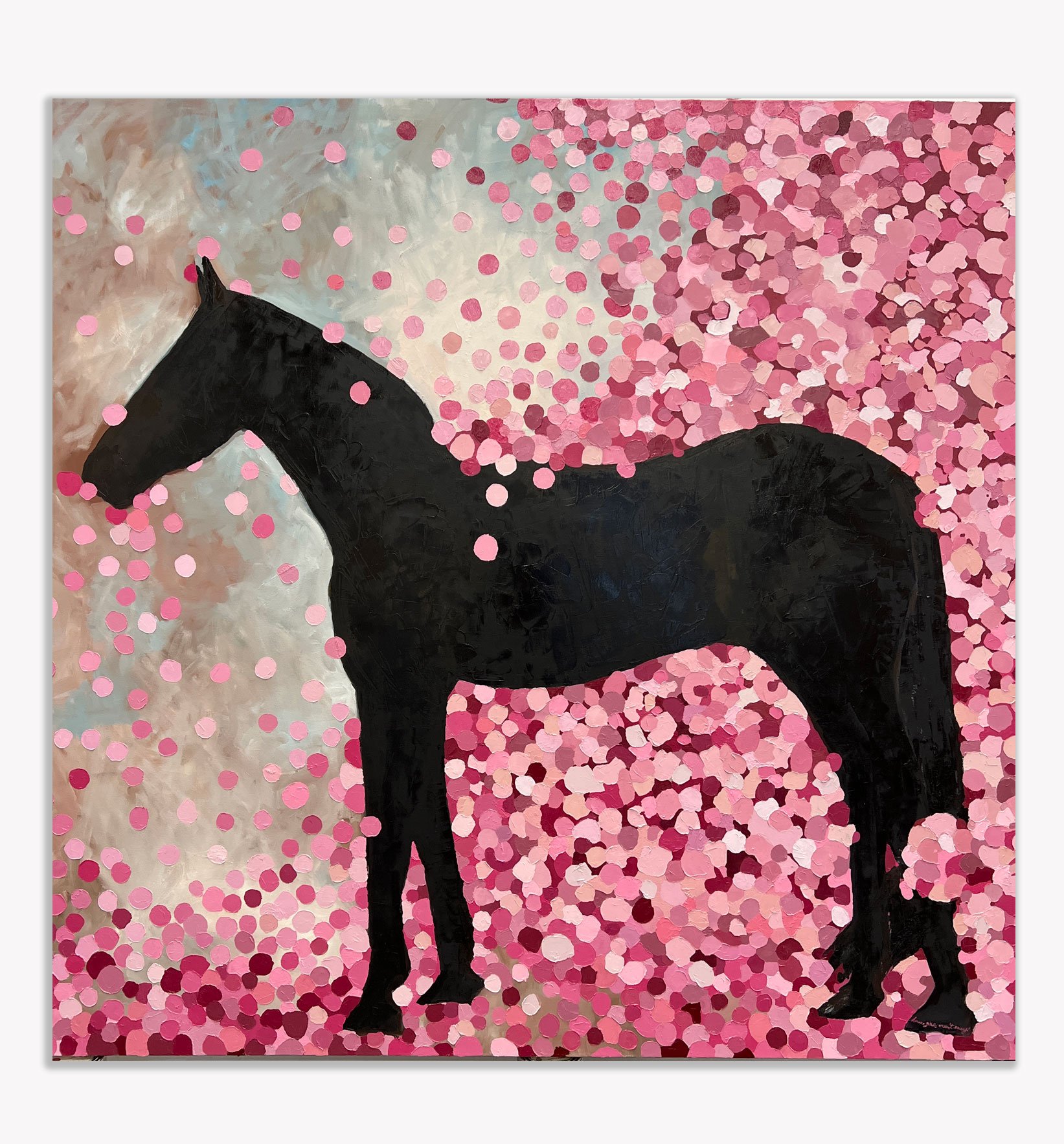   Still Still Horse , Kristi Head 2022. Oil on canvas 65 x 72 inches. 
