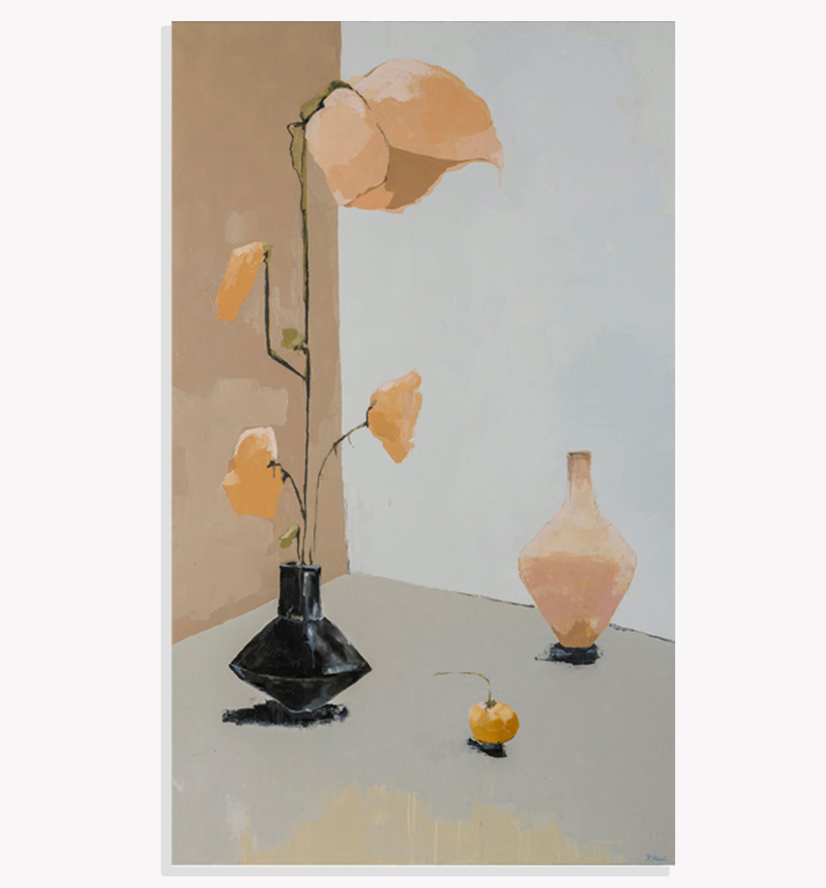   Pink Vase , Kristi Head 2018. Oil on canvas, 36 x 60 inches.  