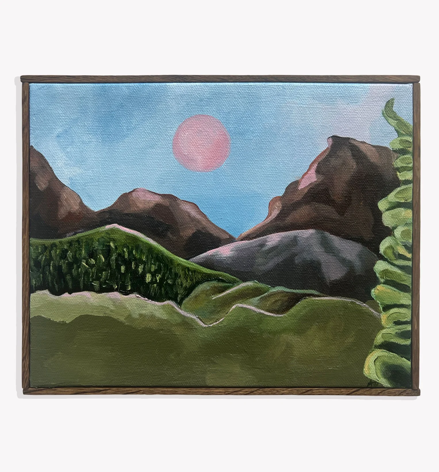   Pink Moon , Kristi Head 2026. Acrylic on canvas, 8 × 10 inches. 