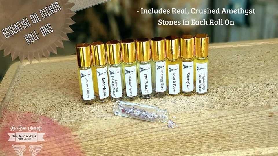 Essential Oil Blends with Amethyst Crystals