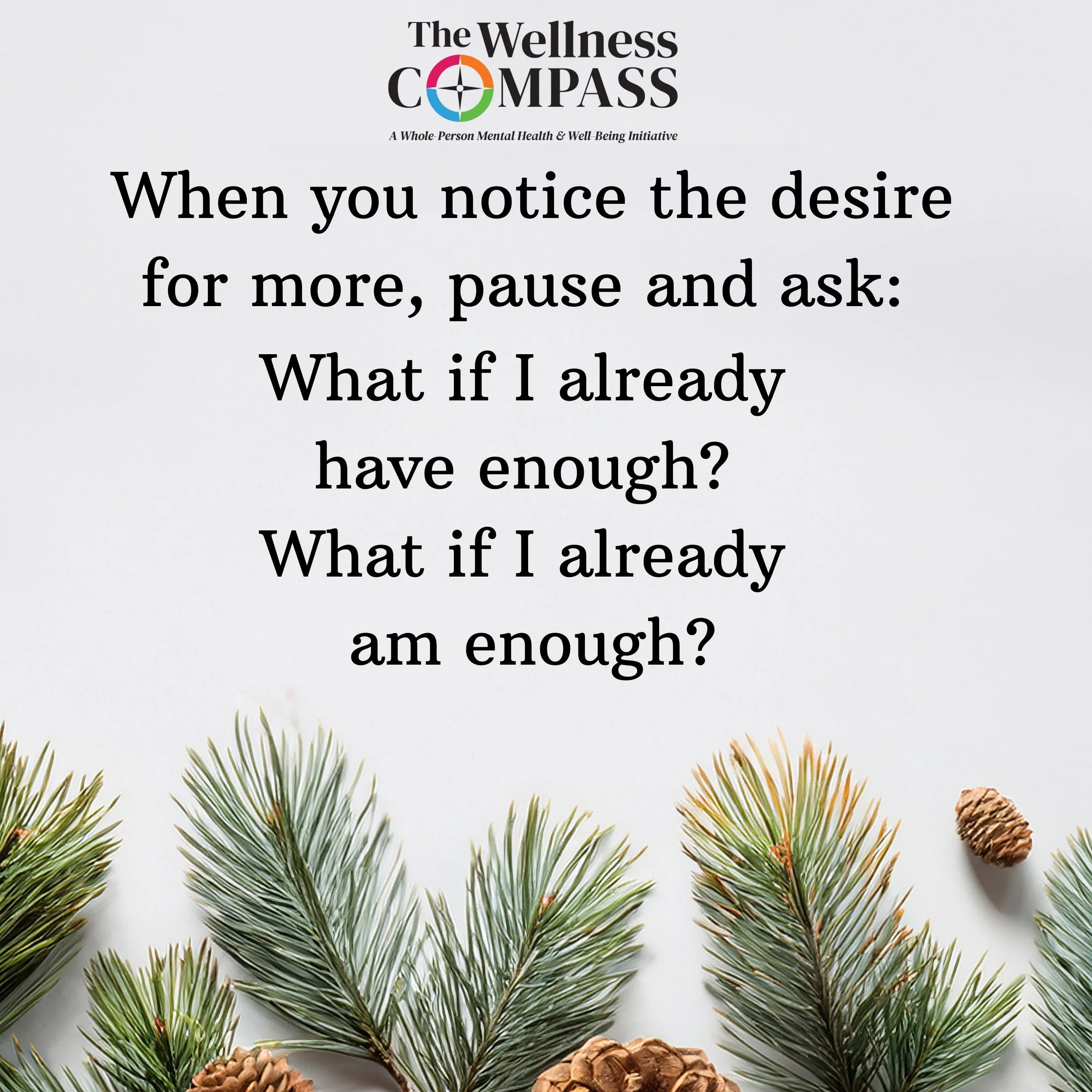 "The Power of Enough: Finding Contentment in a Culture of More," December 5,  2025  