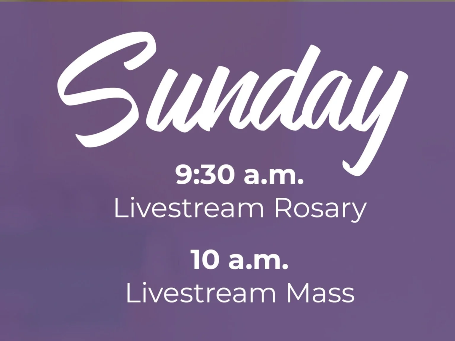 Virtual Rosary and Sunday Mass