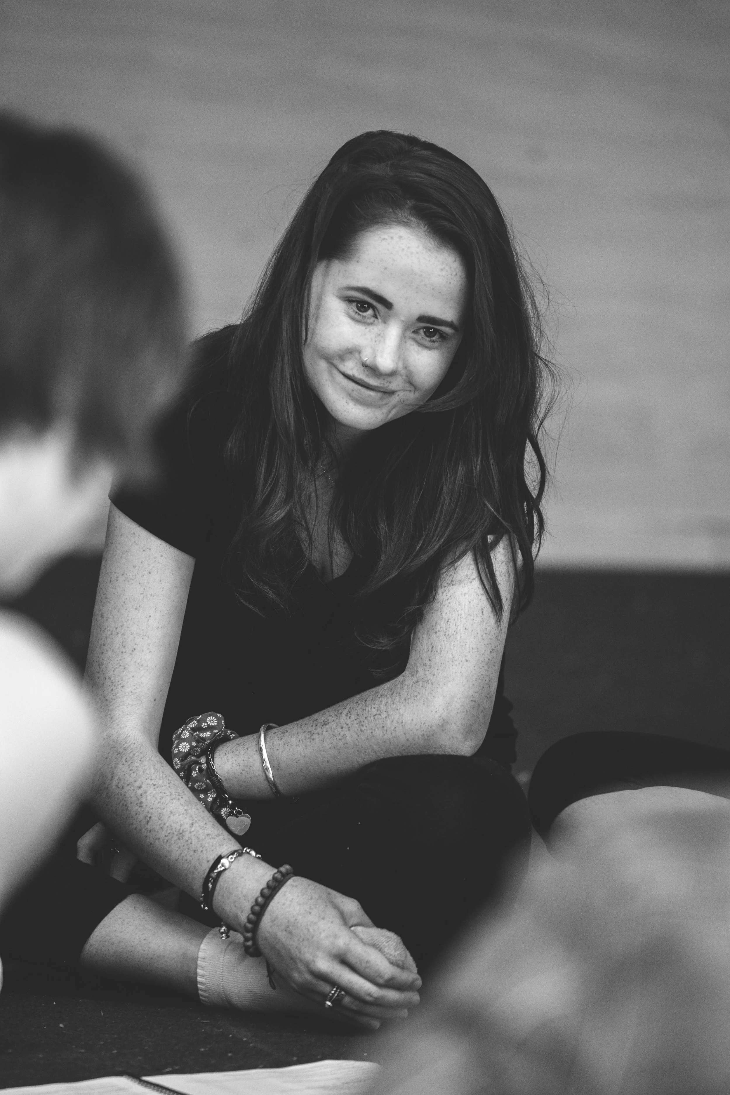 Teenager during acting class