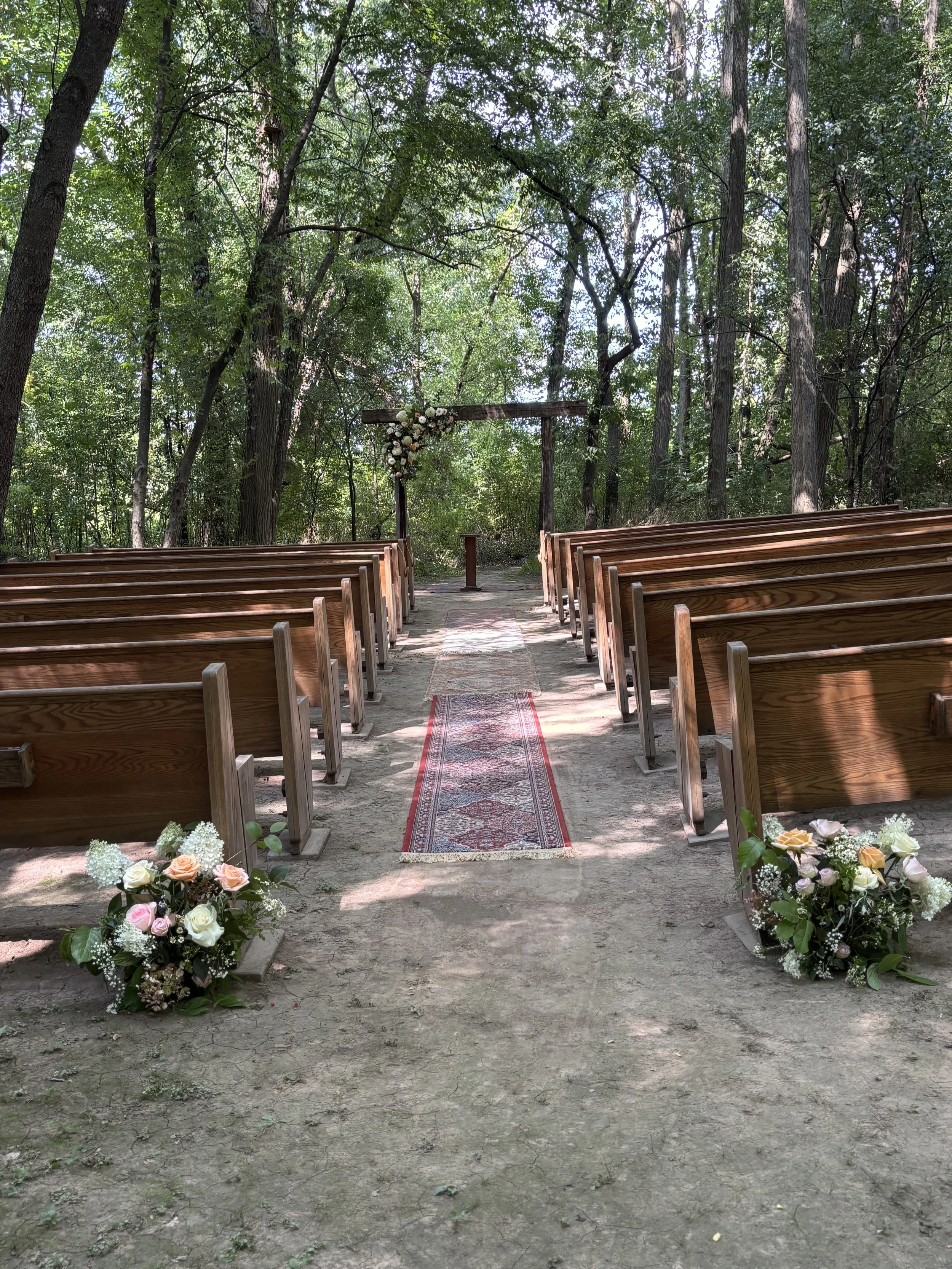 (2) Medium Aisle Florals - back pew flanking