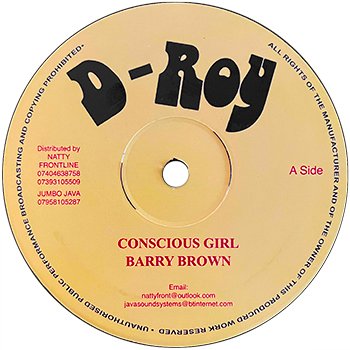 12" Barry Brown - Conscious Girl