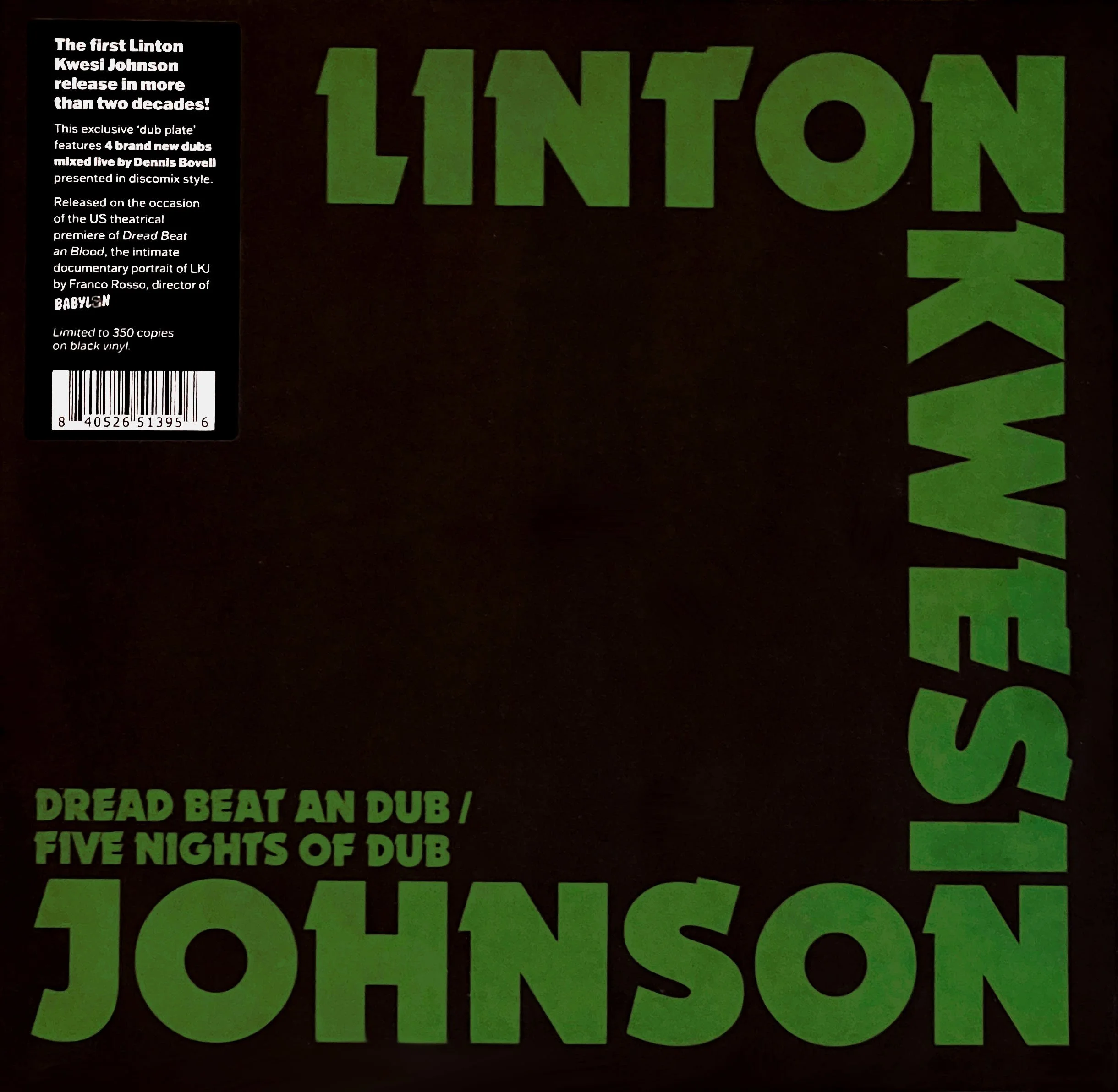 10" Linton Kwesi Johnson - Dread Beat an' Dub/Five Nights of Dub