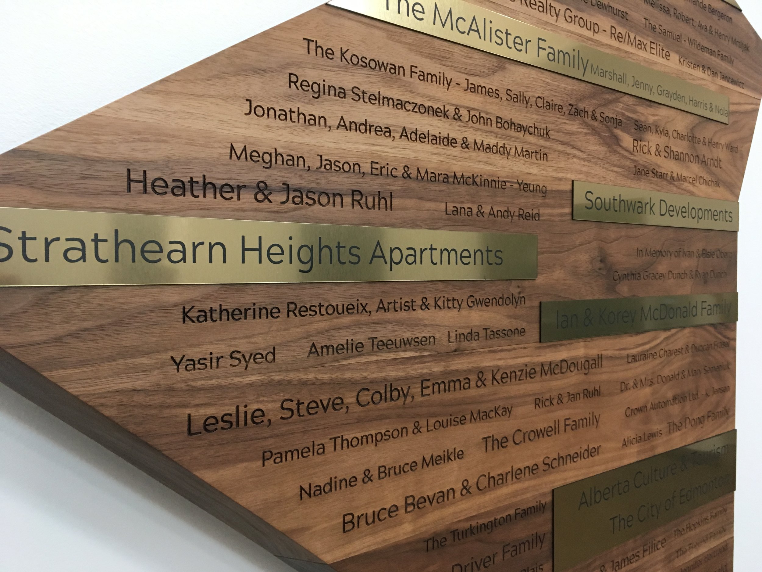 The Strathearn Donor Wall