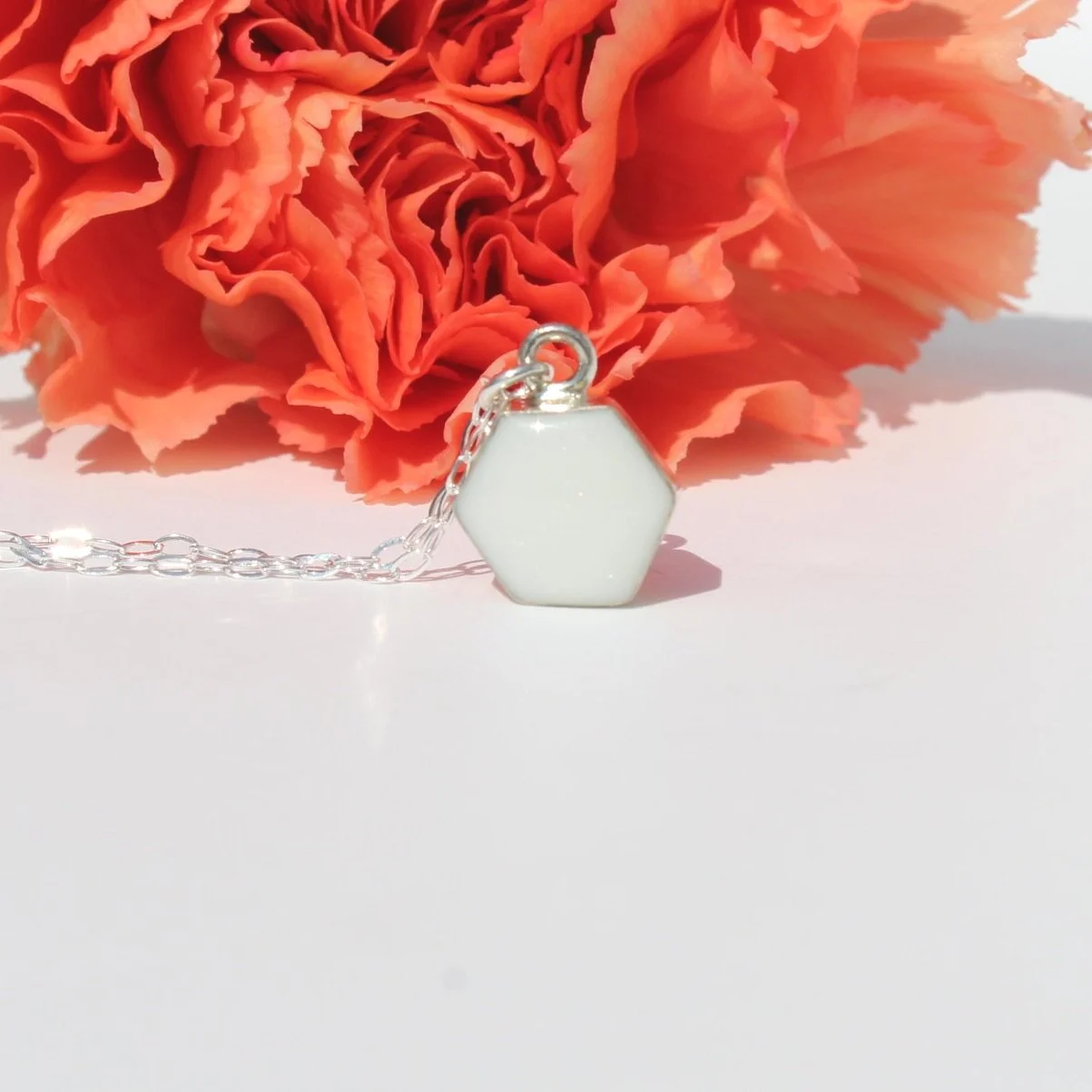 Milk + Honey — Hexagon Charm Necklace