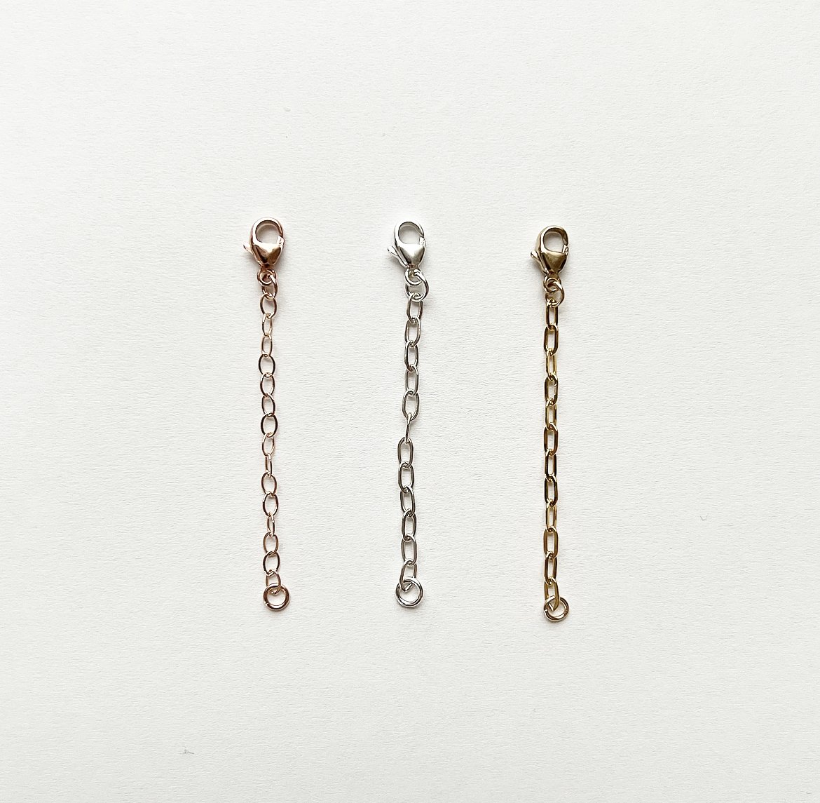 Gold Necklace Extenders Delicate 1,2,3 Inches Necklace Extension Chain  Set for Necklaces Chokers Bracelets Anklets,2mm Width Chain Extender with