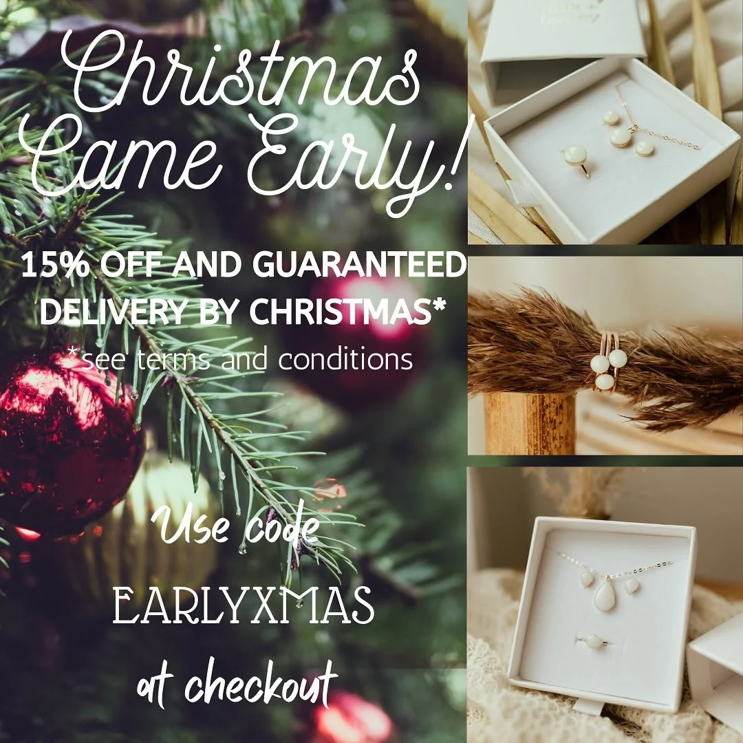 ✨✨Christmas Came Early✨✨

15% off and guaranteed delivery by Christmas*!

We&rsquo;re celebrating &ldquo;Christmas Came Early&rdquo;! We want to offer you a chance to use a discount code to order any gifts that you want under the Christmas tree this 