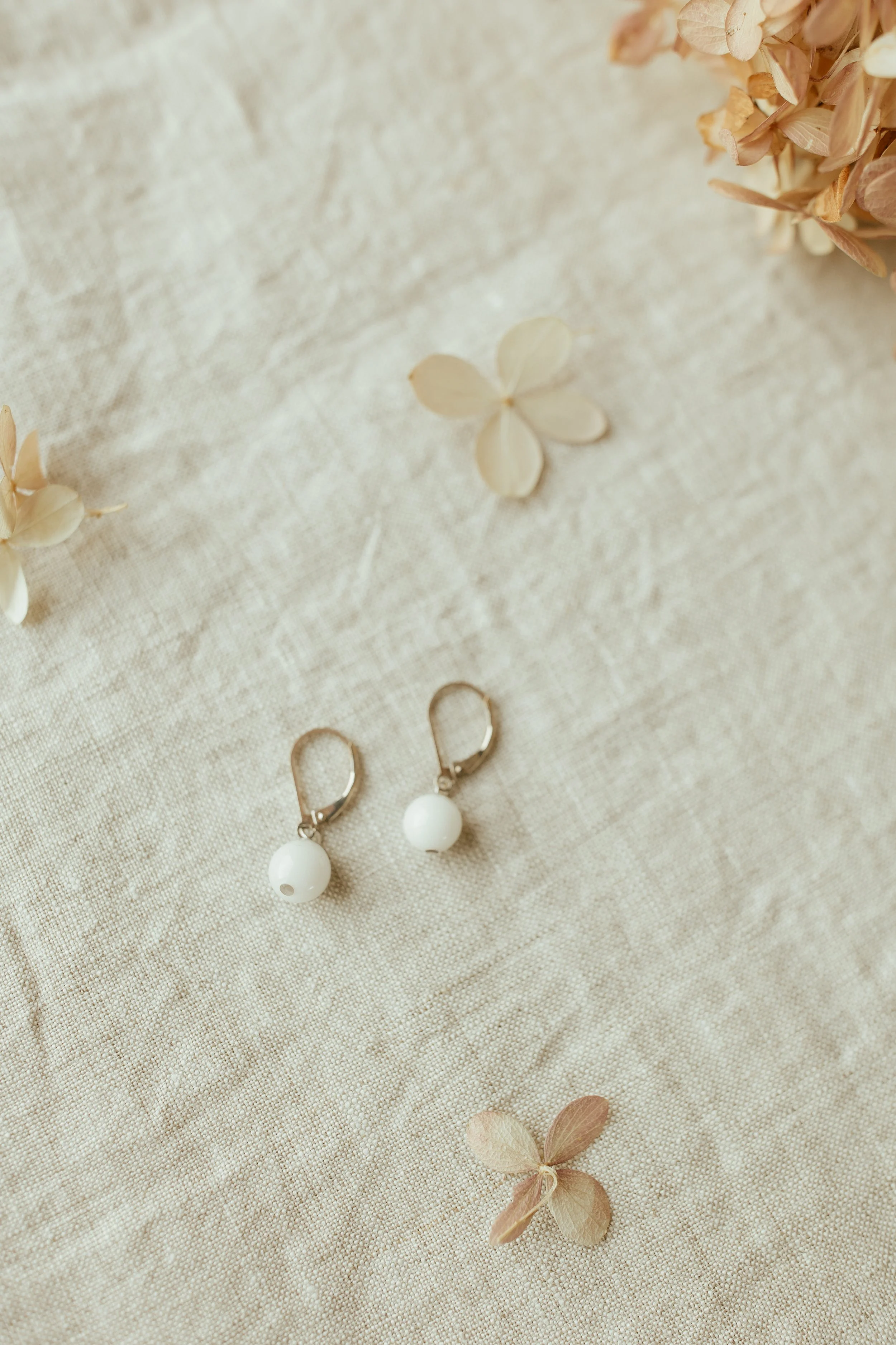 Sterling Silver Pearl Drop Earrings with lever back