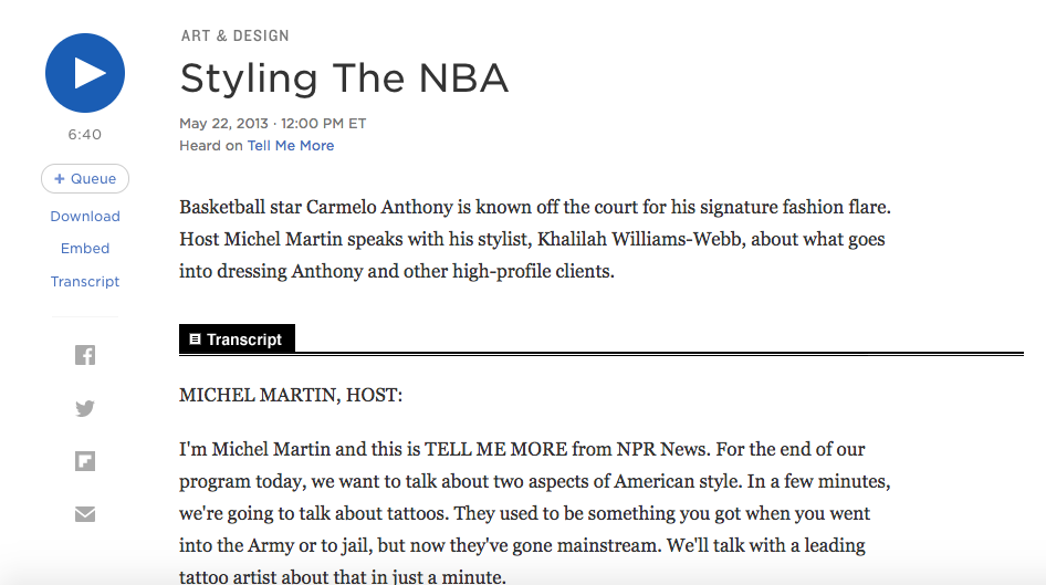 NPR: Styling the NBA