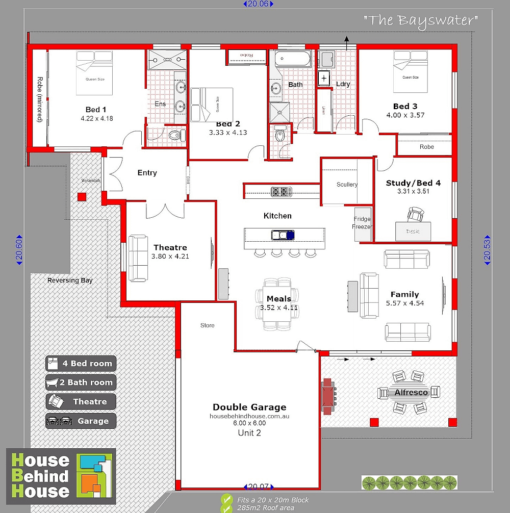 Courtyard To Middle House Behind House