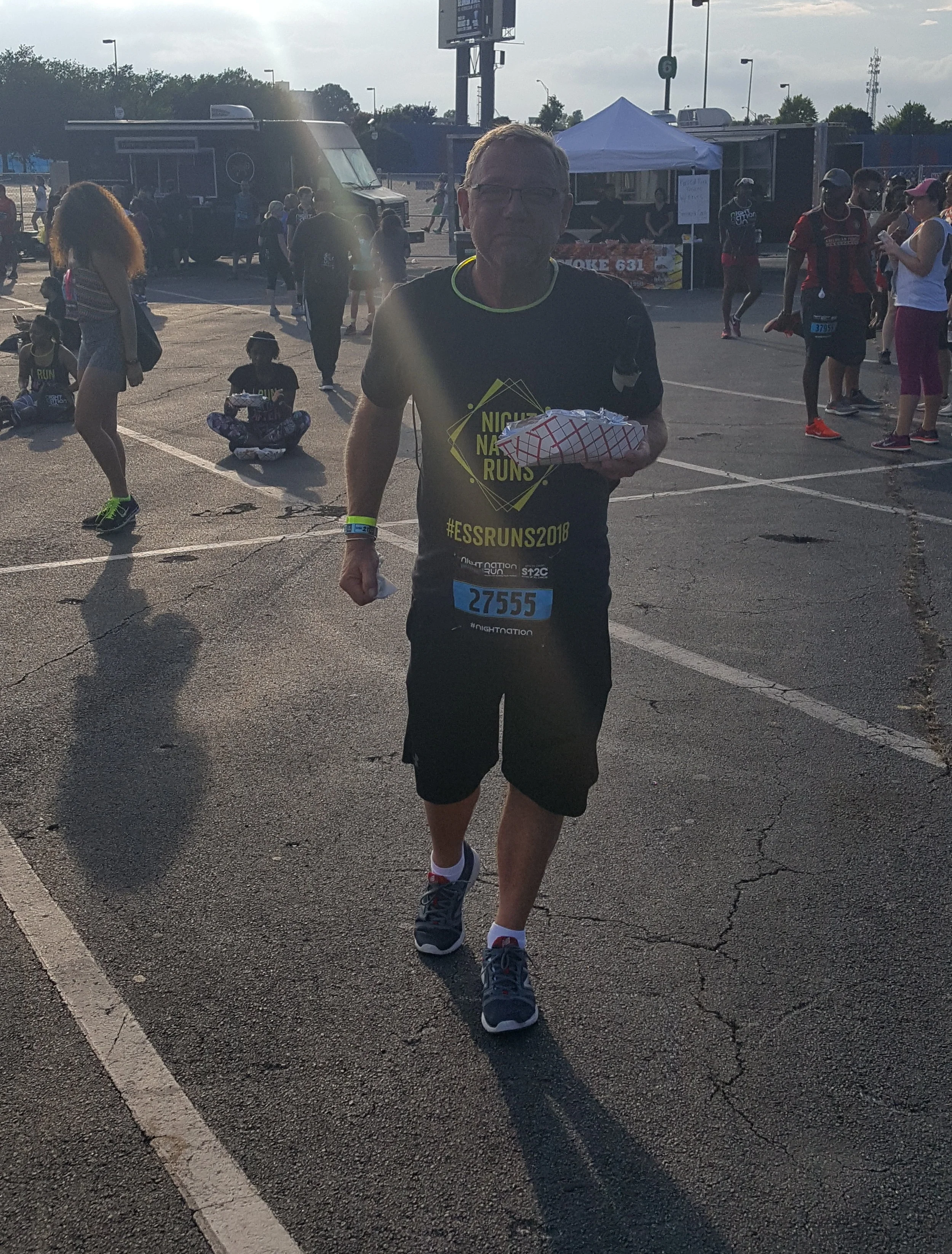 Tod is a foodie! Check him out running a 5K with barbeque in hand. #StandUp2Cancer #NightNationRunATL