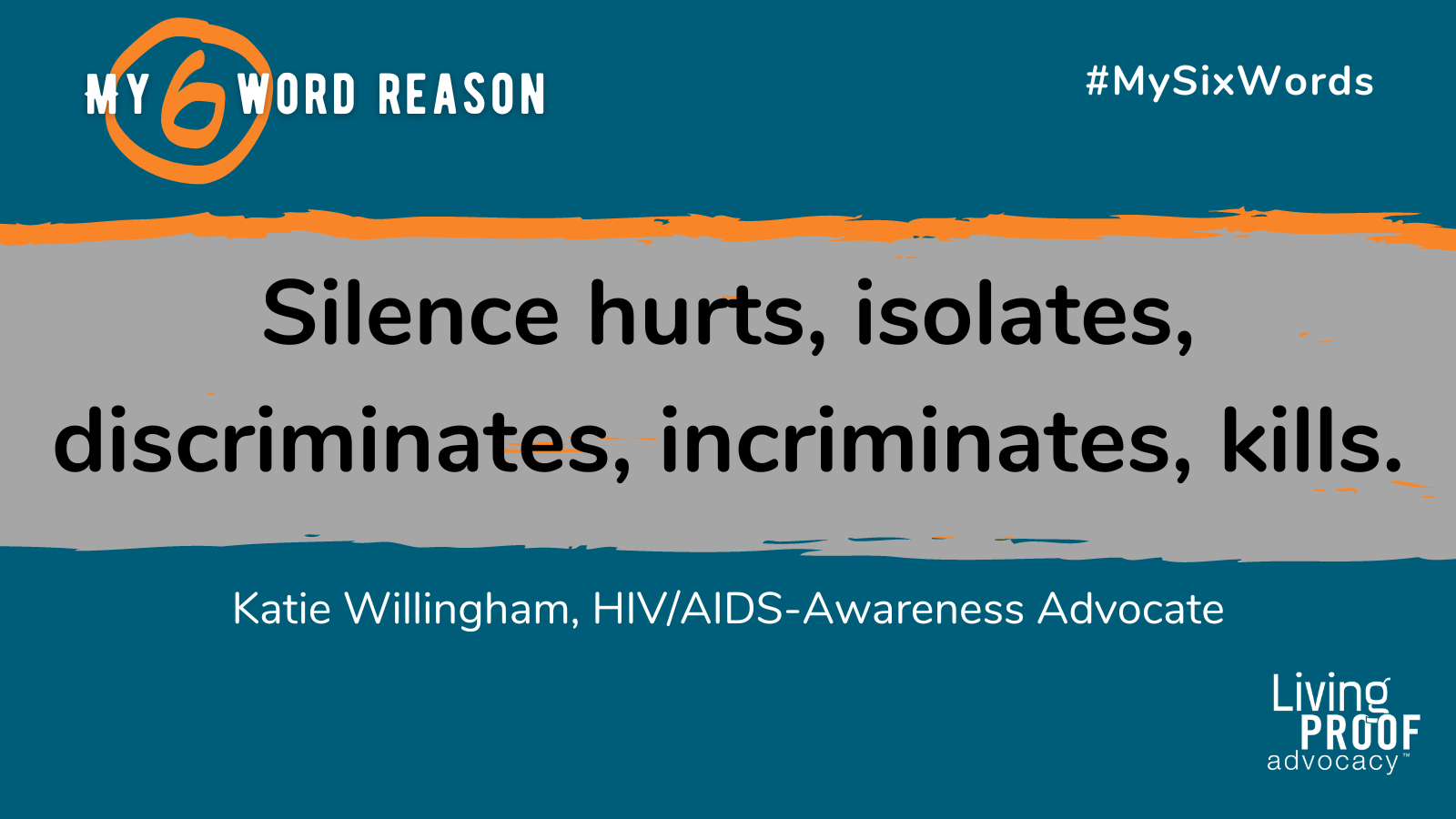 Silence hurts, isolates, discriminates, incriminates, kills. - Kate Willingham, HIV/AIDS-Awareness Advocate