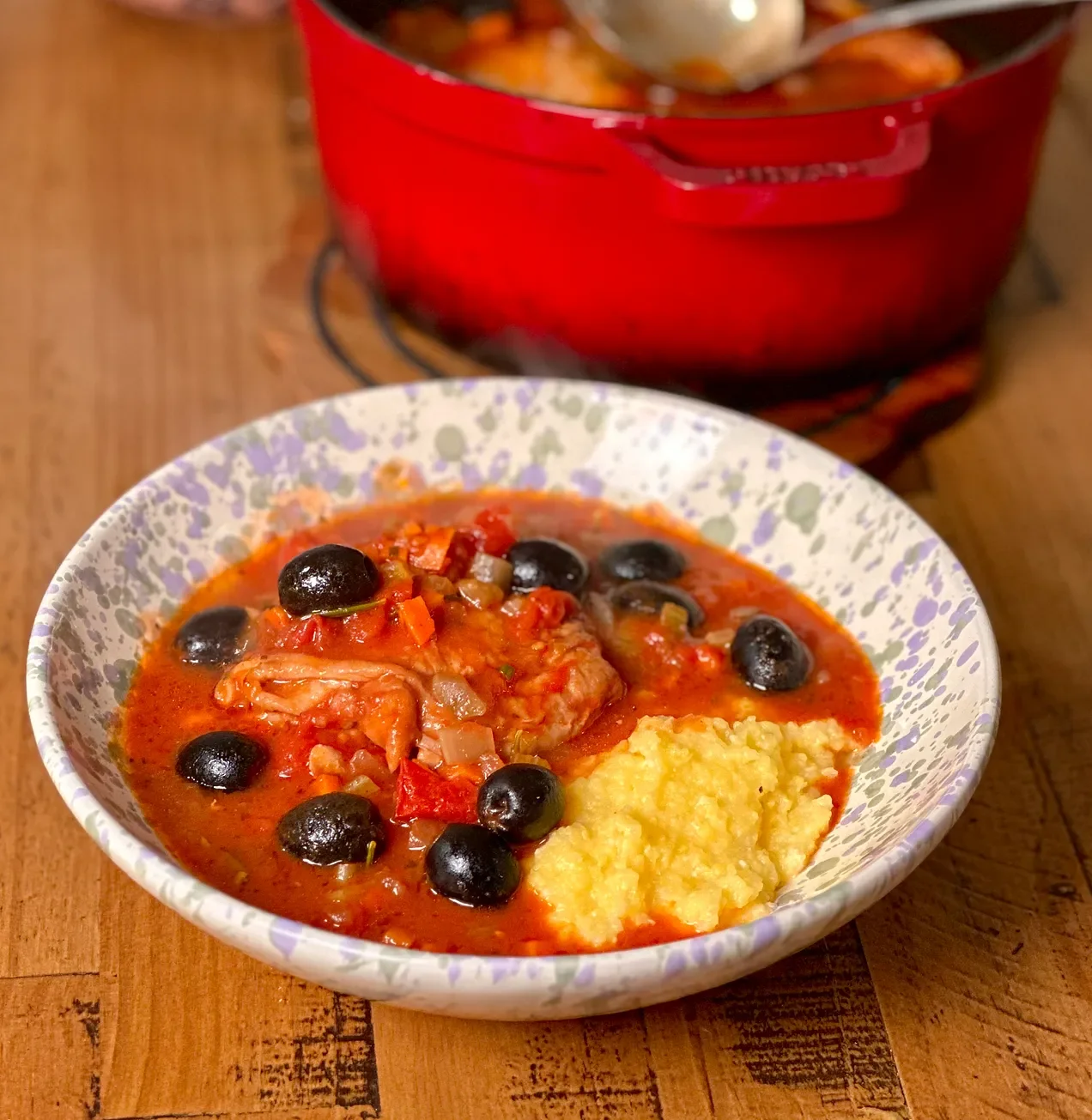 Chicken Cacciatore with Parmigiano Polenta Recipe 