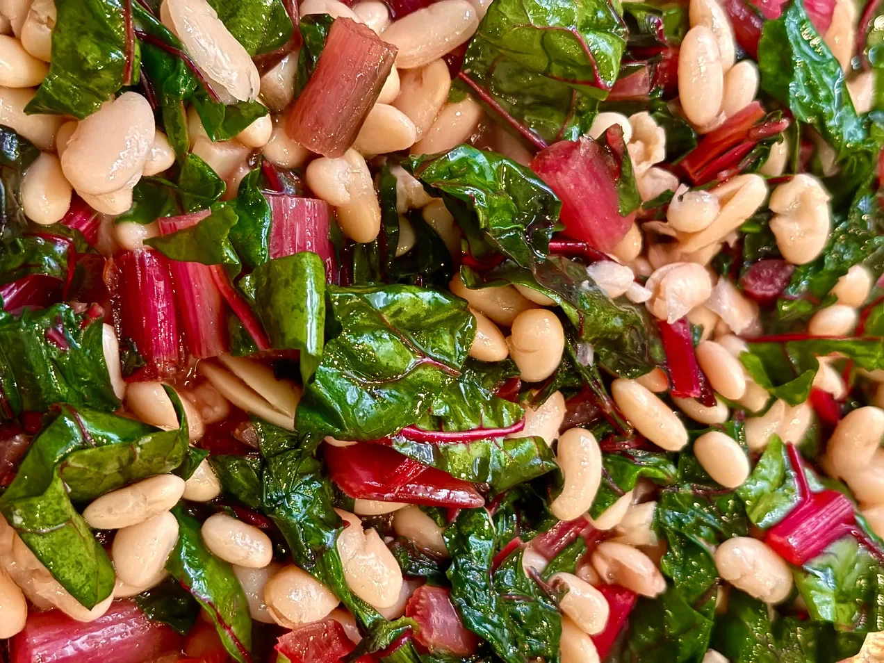 Swiss Chard with Bacon And Cannellini Beans Recipe 