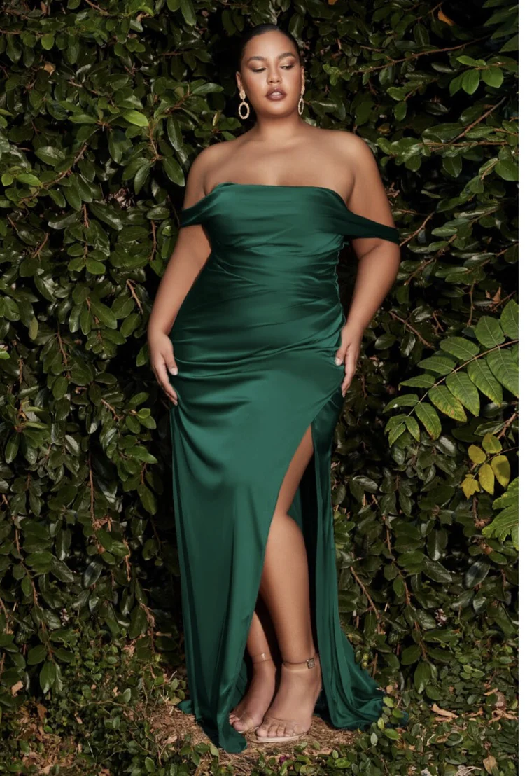 white christmas dresses LaDivine 7489C Formal Curvy Long Plus Size Prom Dress – The Dress Outlet