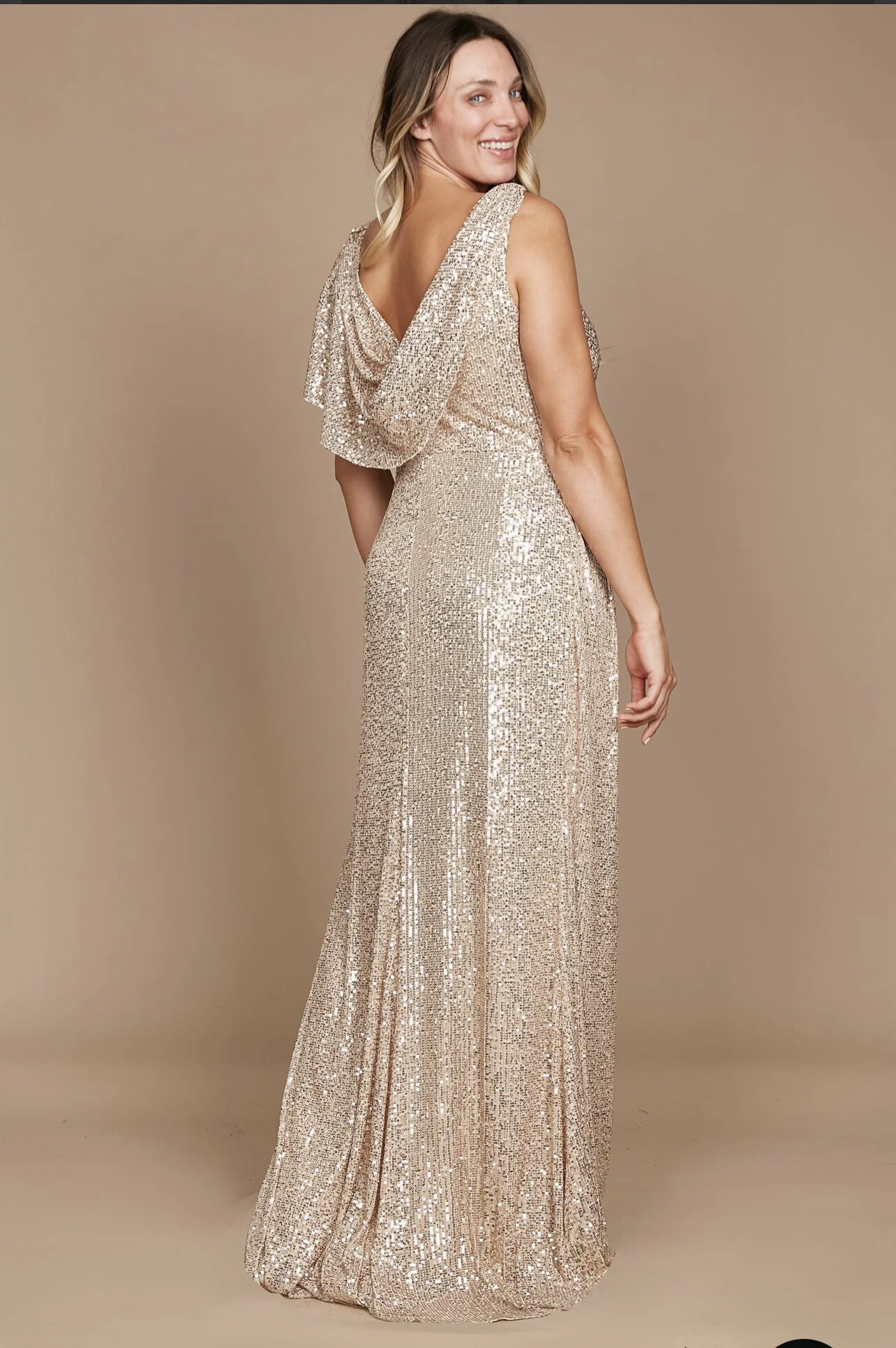 Plus size long gold sequin dress hot sale