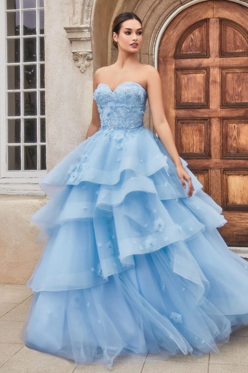 A1220 PEONY PETAL COUTURE LAYERED BALL GOWN  Bettyonce's Boutique