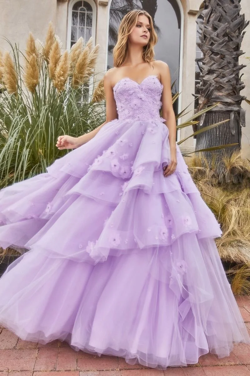 A1220 PEONY PETAL COUTURE LAYERED BALL GOWN  Bettyonce's Boutique
