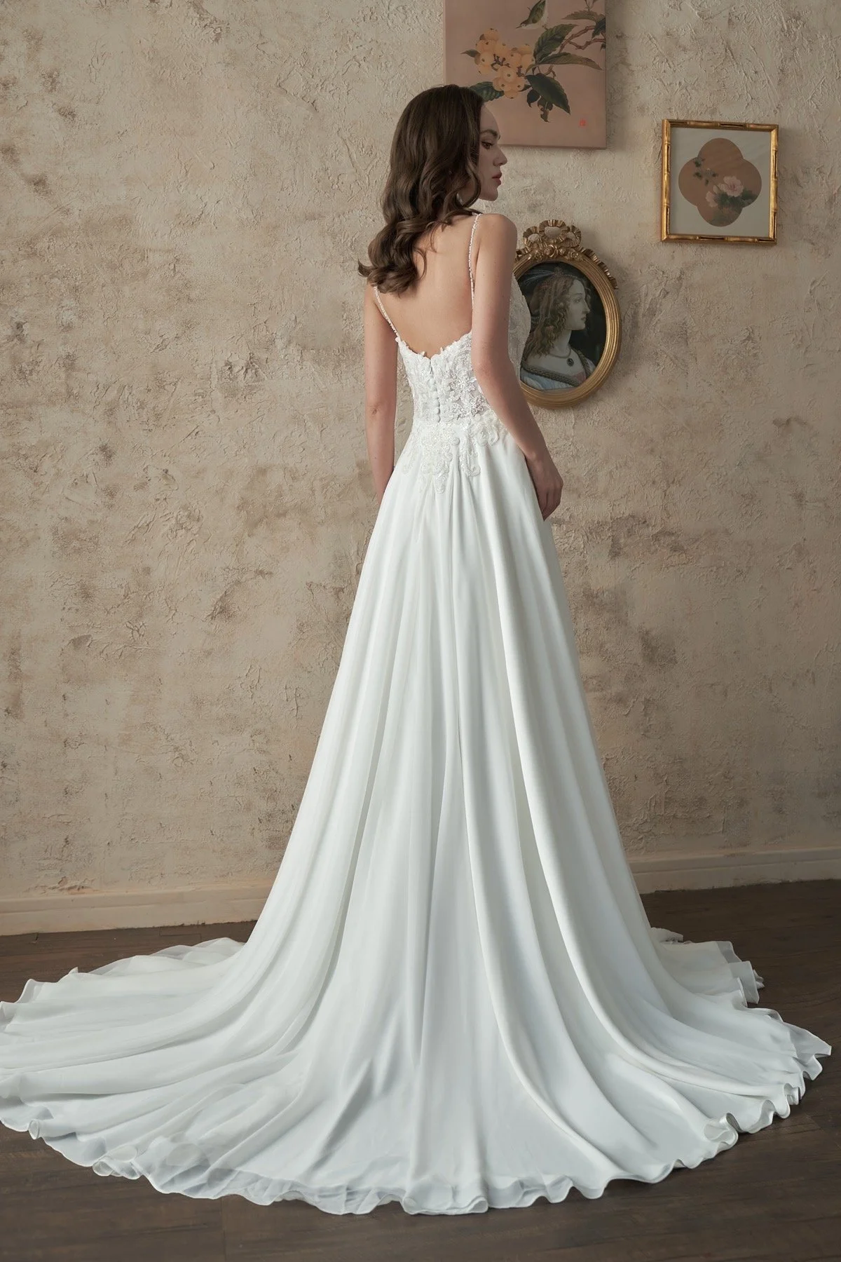 Detached Long Simple Chiffon Bishop Wedding Sleeves with Romantic Detail  Beading. SKU: FS2052  Bettyonce's Boutique