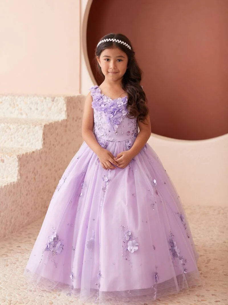 7039 3D FLORAL DRESS WITH GLITTER