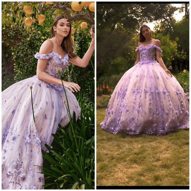 Quinceañera /Sweet16  OFF THE SHOULDER  FLORAL BALL GOWN 15704