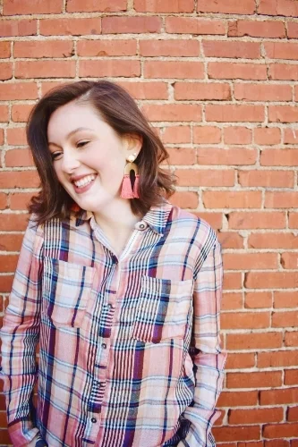 My casual Valentine's Day look includes a pair of jeans and this Lucky Brand top. But what I think really makes the outfit are the earrings! They're slightly a different shade of pink from the shirt, but they compliment the shirt really well. They're fun, flirty, and perfect for daytime or nighttime!