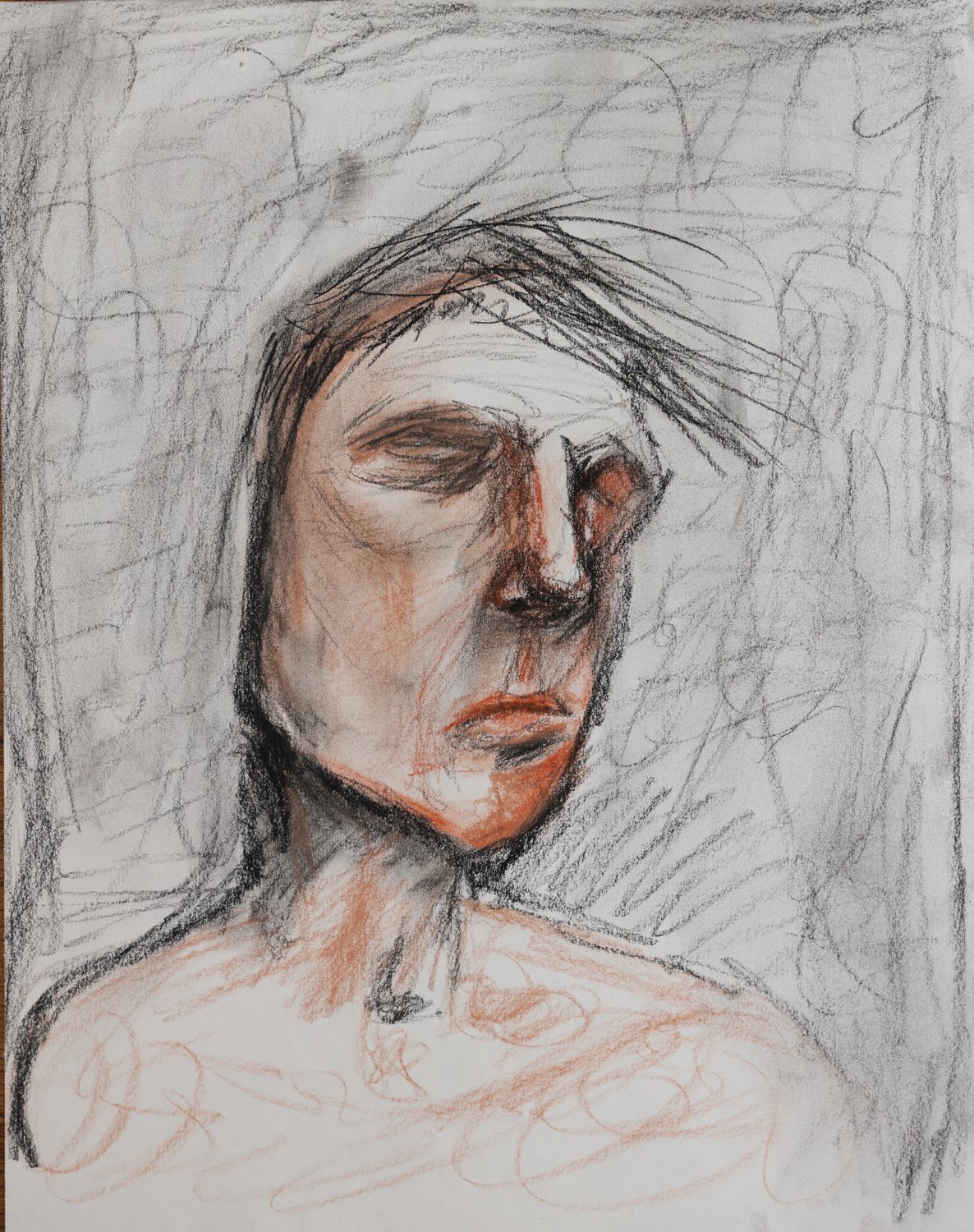   Untitled.       2020. Charcoal and Pastel on Paper.  11 x 14 in (28 x 36.5 cm) 