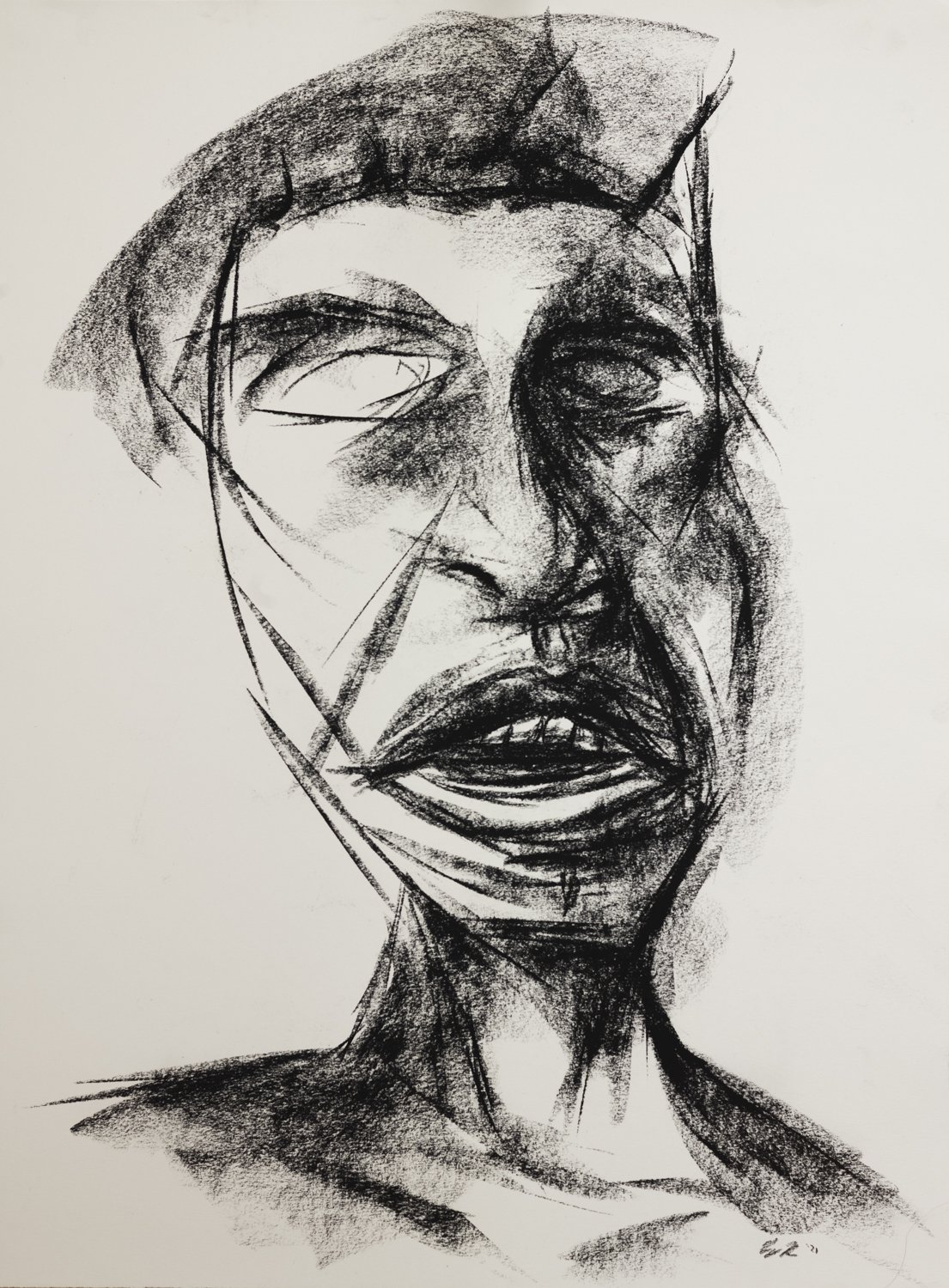   Untitled.       2022. Charcoal on Paper.  18 x 24 in (45.7 x 61 cm) 