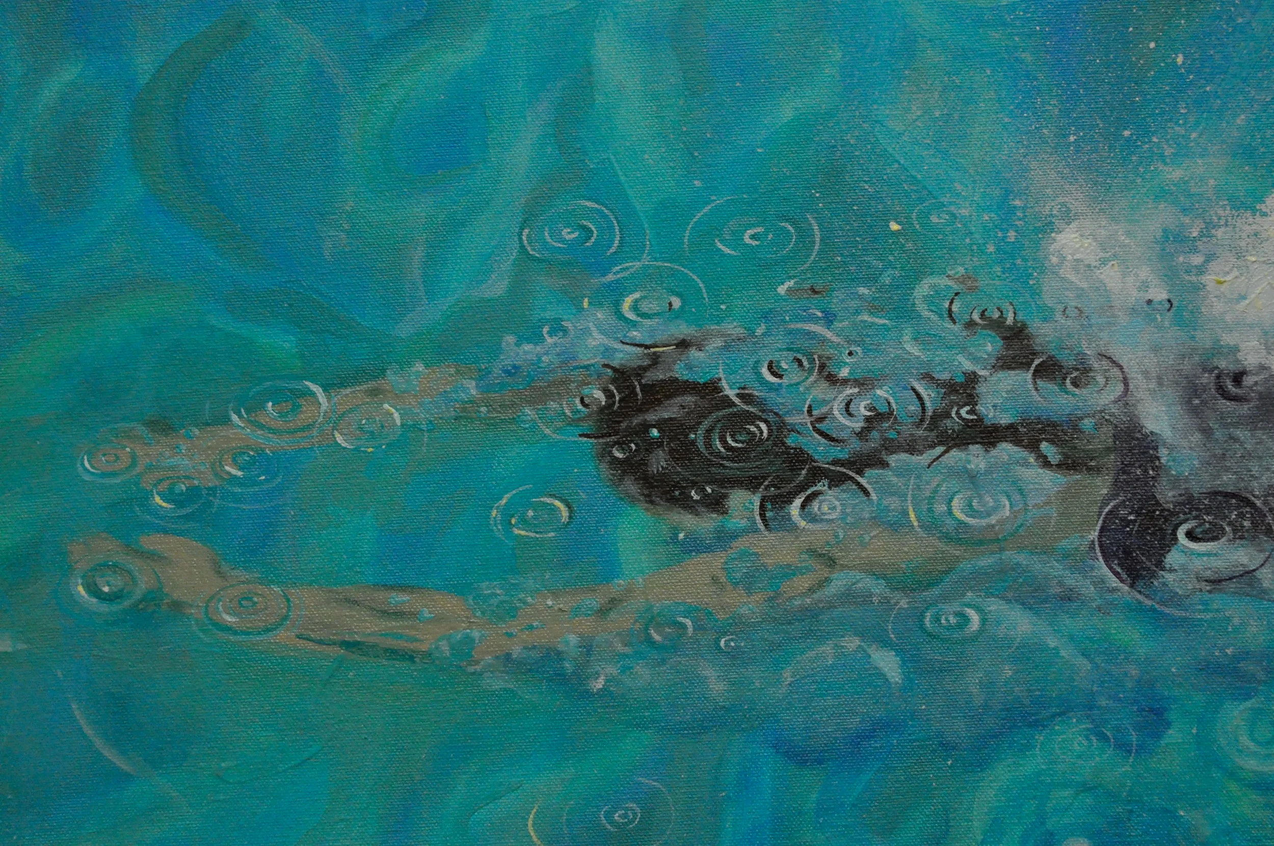    Drops  , 2009  Oil on canvas  8.5 x 11 inches 