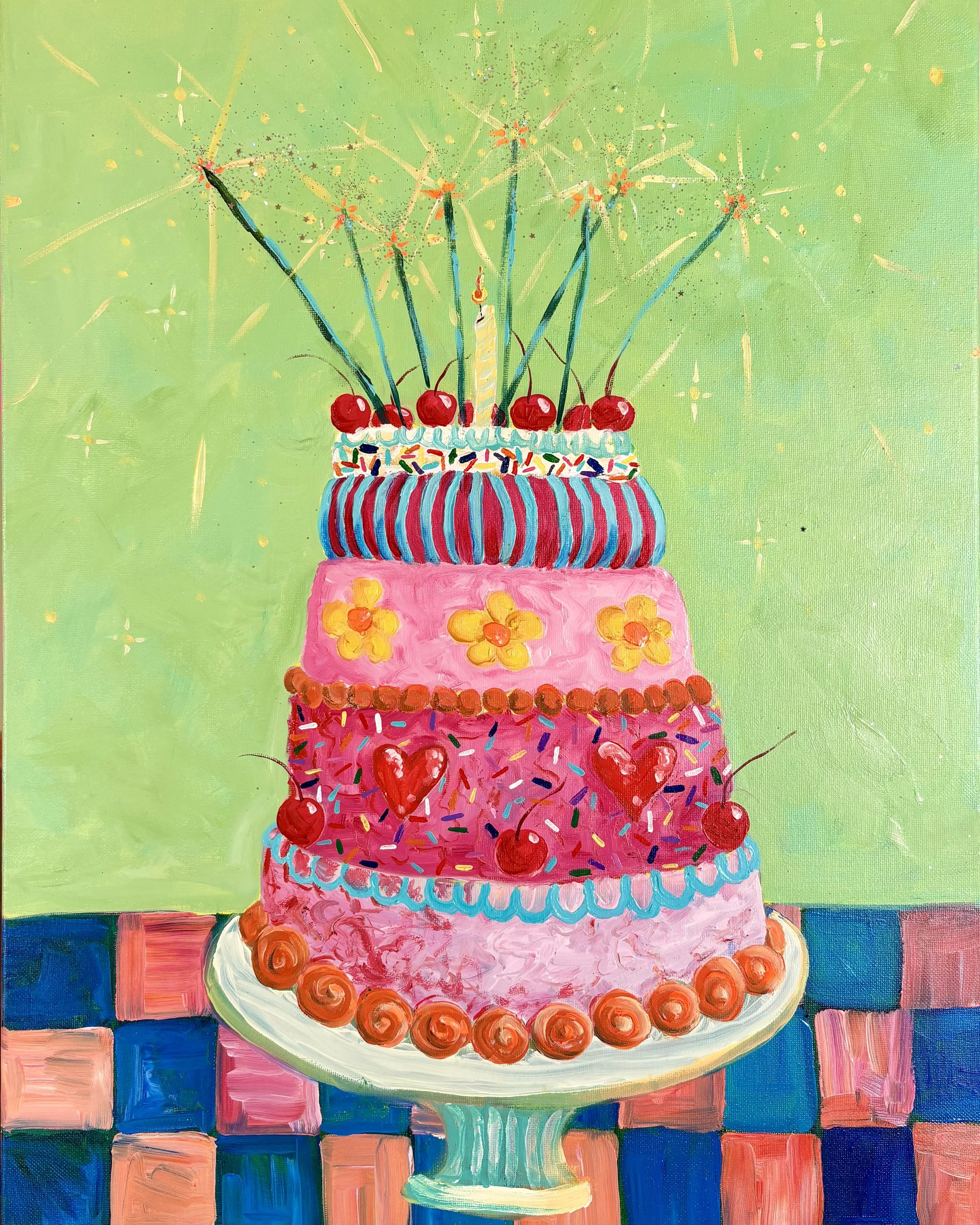 Sparklers Make it Taste Better (cherry cake)
