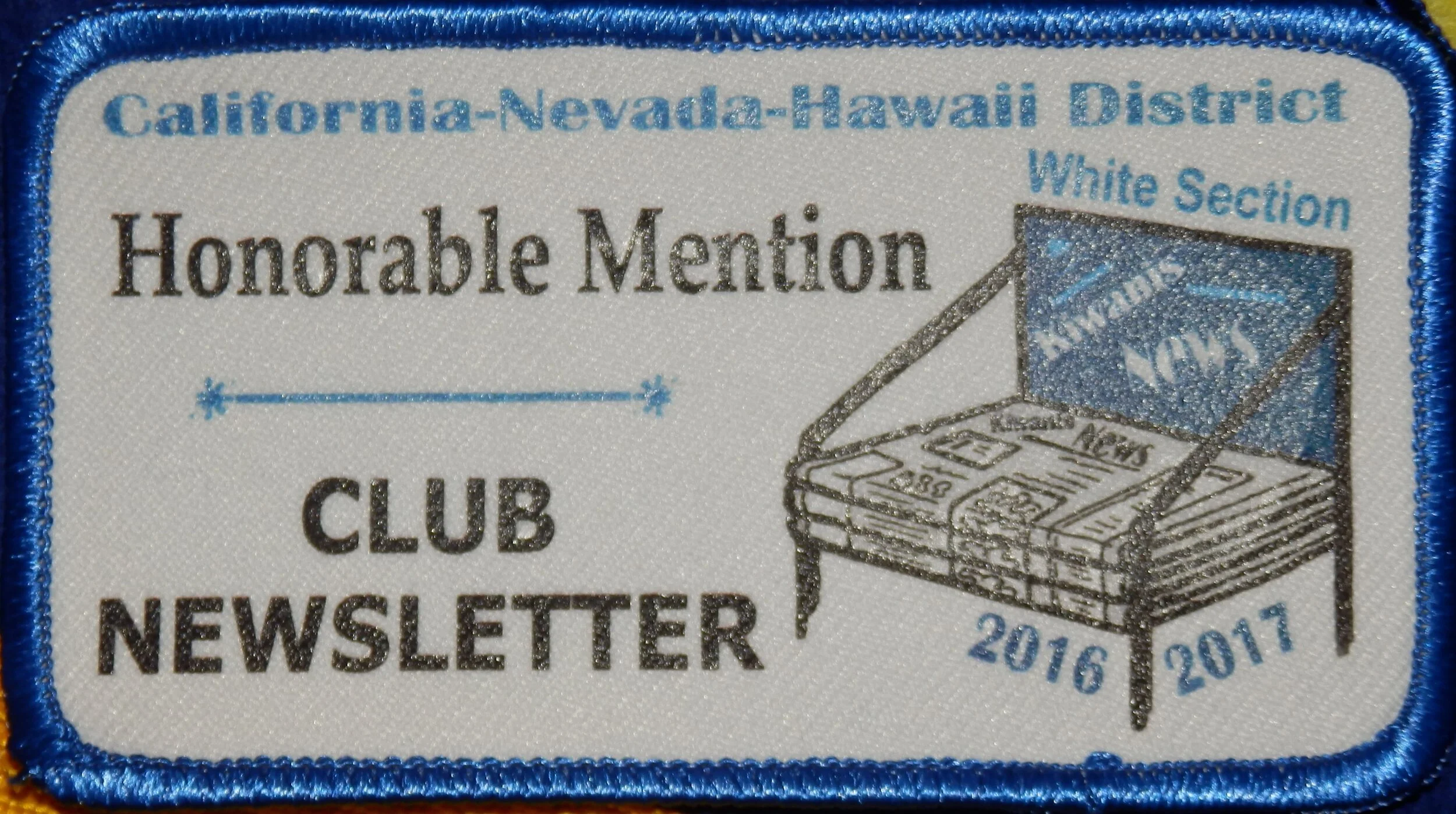 2016-17 Club Newsletter Honorable Mention