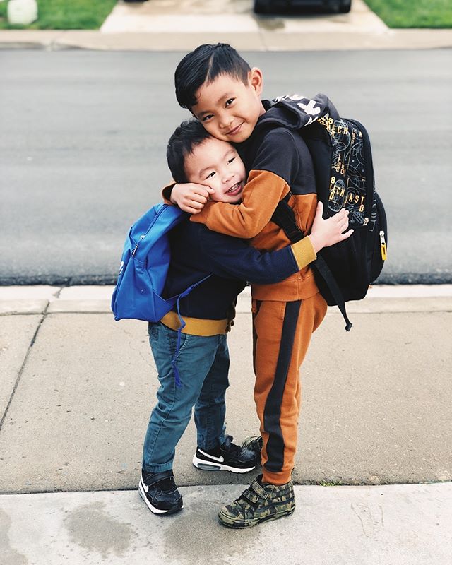 In the midst of the chaos of the daily drop offs, I caught this sweet moment between my biggie &amp; little. They are truly inseparable &amp; best buds to the core. Being their mama is such a blessing. I don&rsquo;t understand what I&rsquo;ve done in