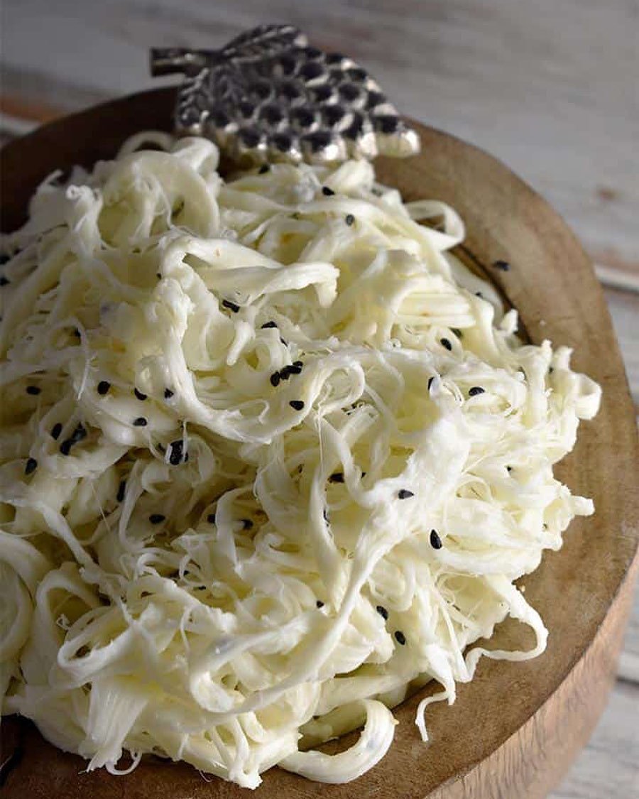 Jibneh Mshallaleh &mdash; or Tresse Cheese &mdash; is a Syrian string cheese mixed with mahleb, and often black cumin, anise or caraway seeds. It&rsquo;s soaked in brine for several weeks before it&rsquo;s braided and left to age. It is thought to ha