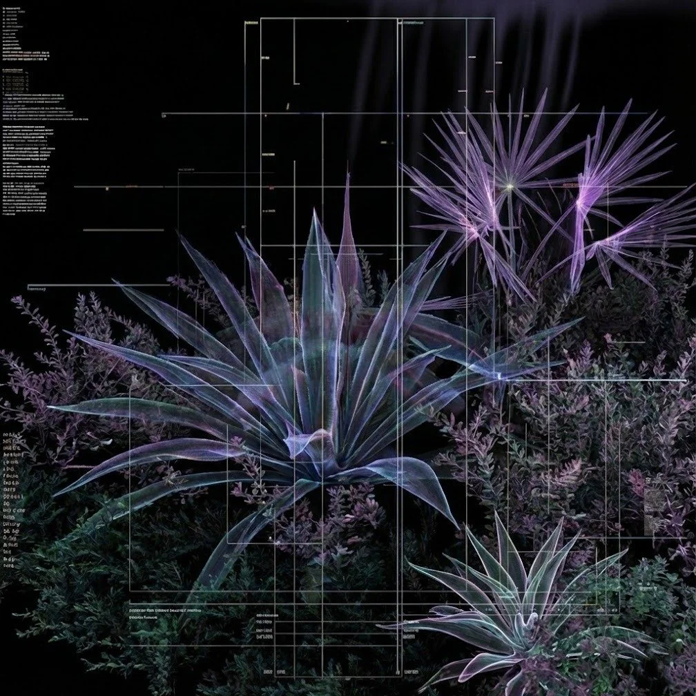 Organic Geometry &amp; Digital Flora

An experimental planting study located at Pannana, Bangkok, exploring the intersection of modern tropical xeriscaping and digital art. The composition features the architectural form of Agave species, set against