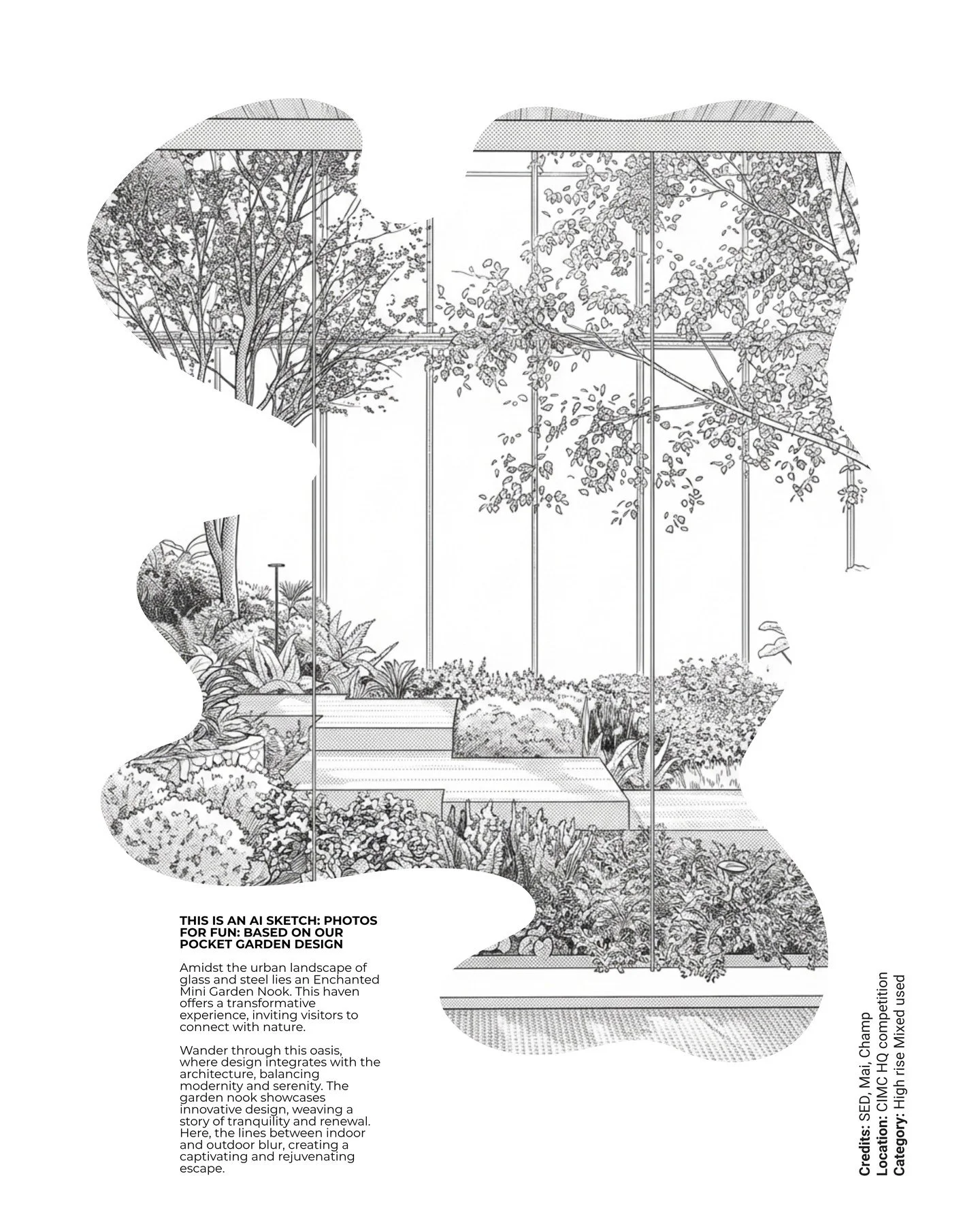 Amidst the urban landscape of glass and steel lies an Enchanted Mini Garden Nook. This haven offers a transformative experience, inviting visitors to connect with nature.

Wander through this oasis, where design integrates with the architecture, bala