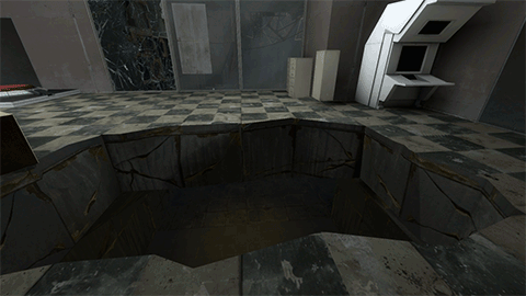 Breakeble floor with a scripted slowdown effect