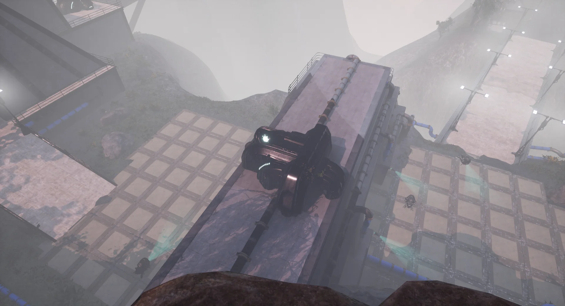 The player can observe the dangers below.