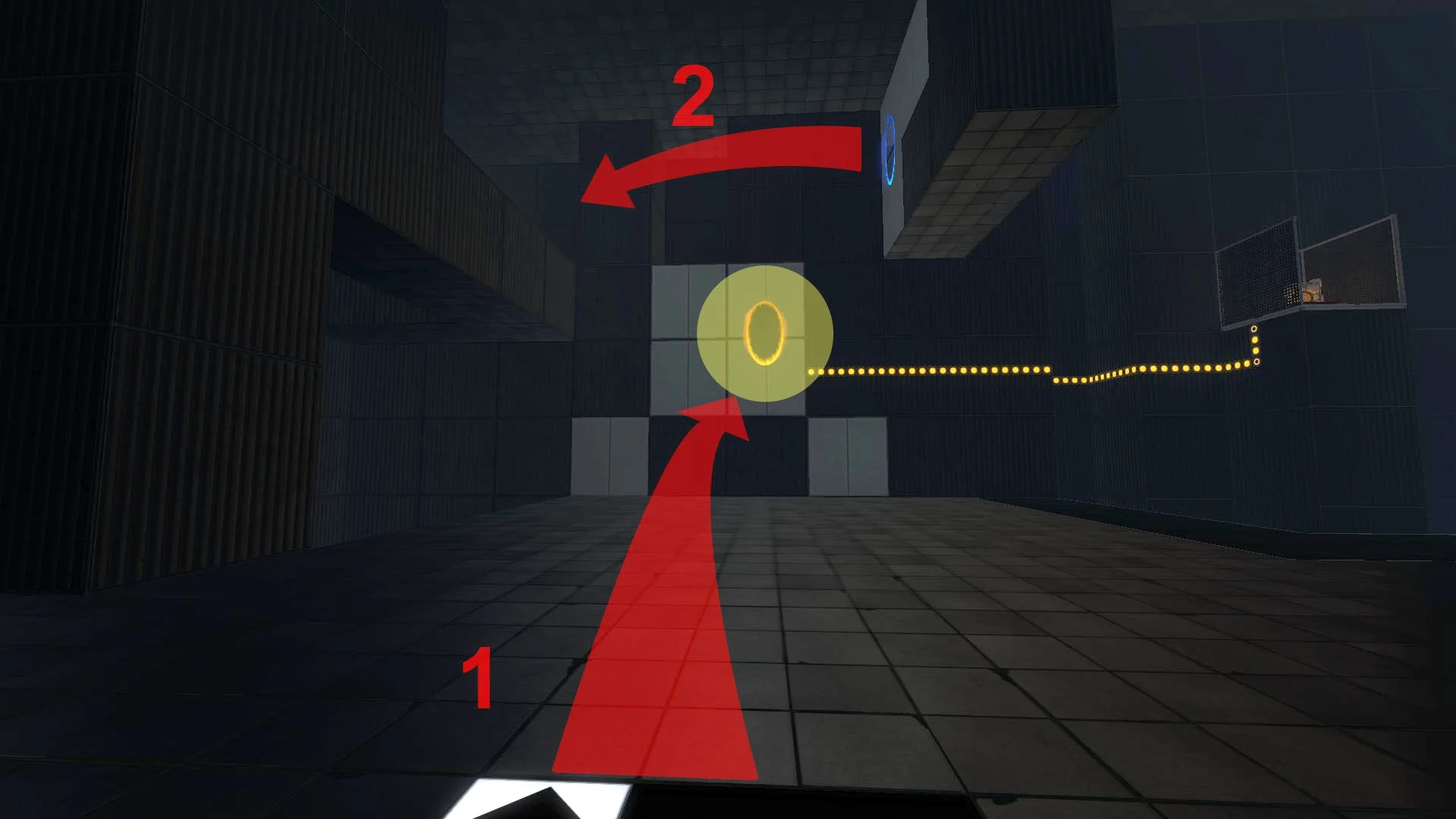 Players could hit anywhere in the yellow circle when using the catapult