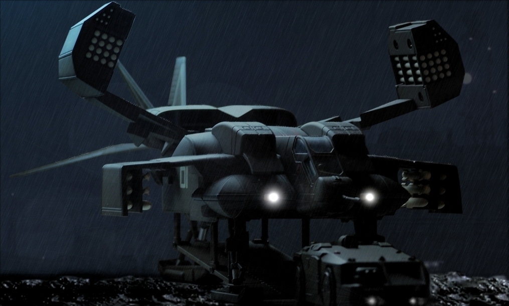 Inspiration for the drop ship was taken form a futuristic movies such as Aliens