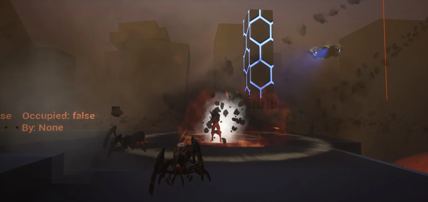 Spawned AI use operate by navmesh and their own Behaviour trees. In this case the Melee AI tree.