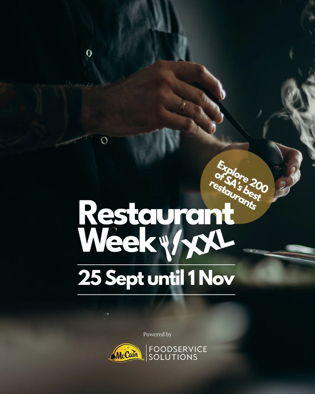 RESTAURANT WEEK SOUTH AFRICA

Restaurant Week South Africa is running until Saturday 31 October. Enjoy a two course lunch for R395 per person, or a three course dinner for R495 per person, excluding any drinks and gratuity. 

We have sourced local an
