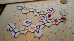 A closeup of the board in action
